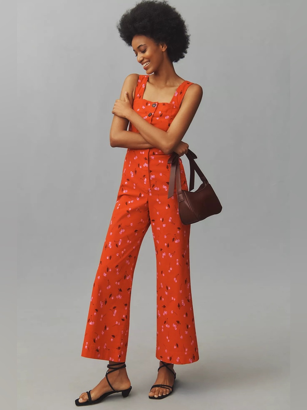 Maeve Anthropologie The Portside Button-Front Jumpsuit The Colette Cherry Size 2
